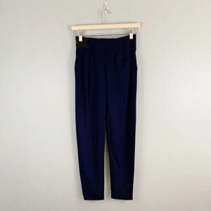 ADAY Women's Turn It Up Pants Navy Blue Dress Trouser High Rise Straight Leg XS